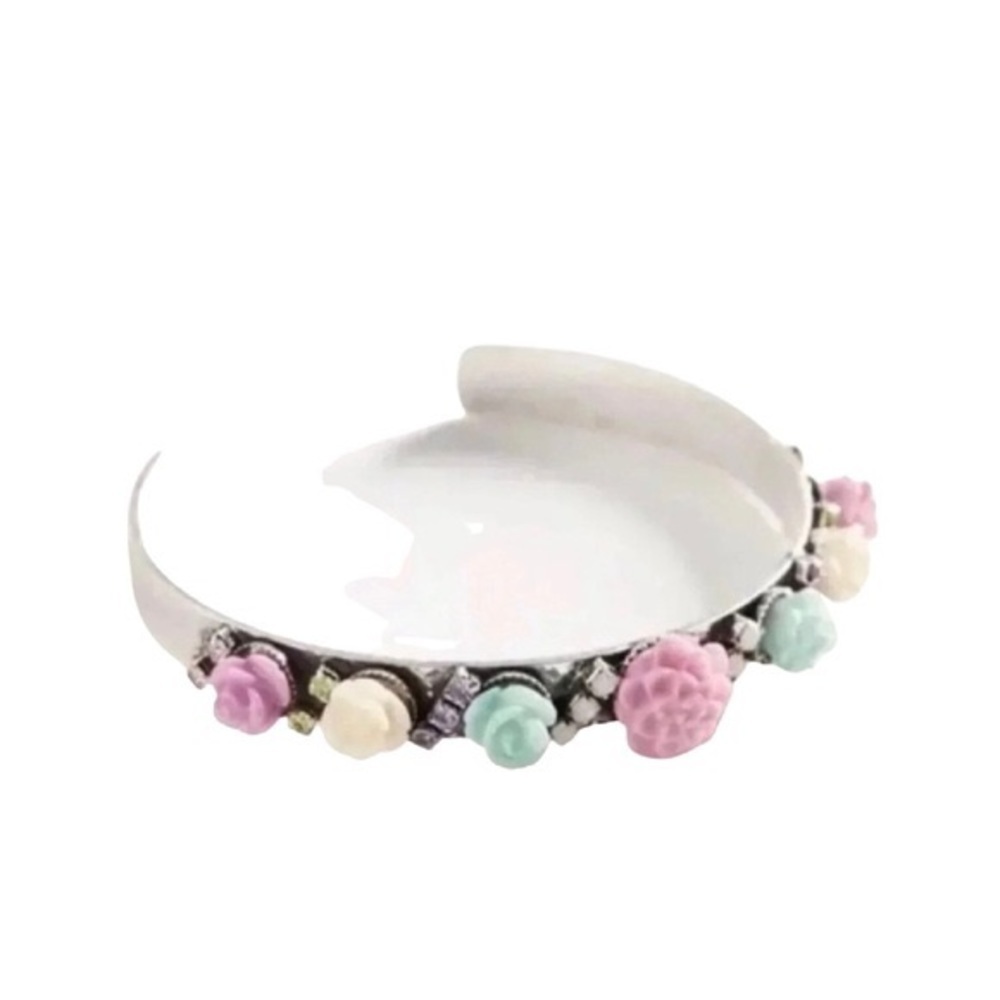 Dannijo silver flower enamel bracelet
